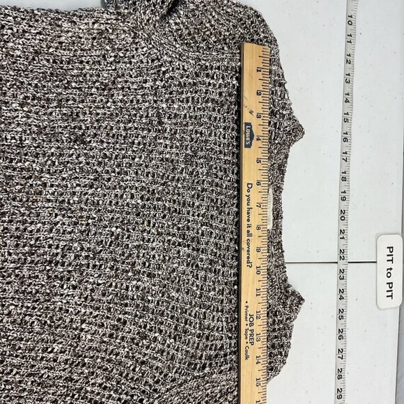 Eileen Fisher Crew Neck Open weave Sweater Brown marbled size Med‎ Pet. neutral - Picture 5 of 8